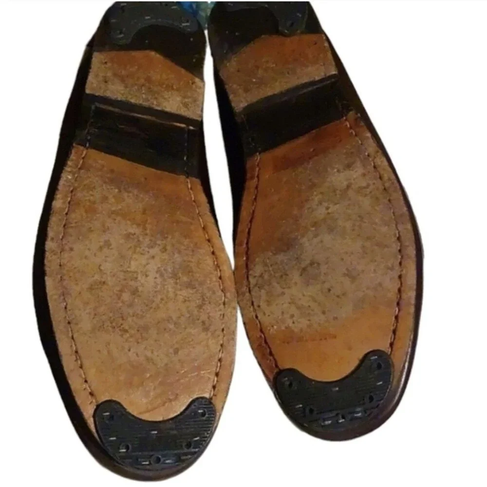 Men's Size 10 Cole Haan Kiltie Tasseled Brown Patent Leather Loafers